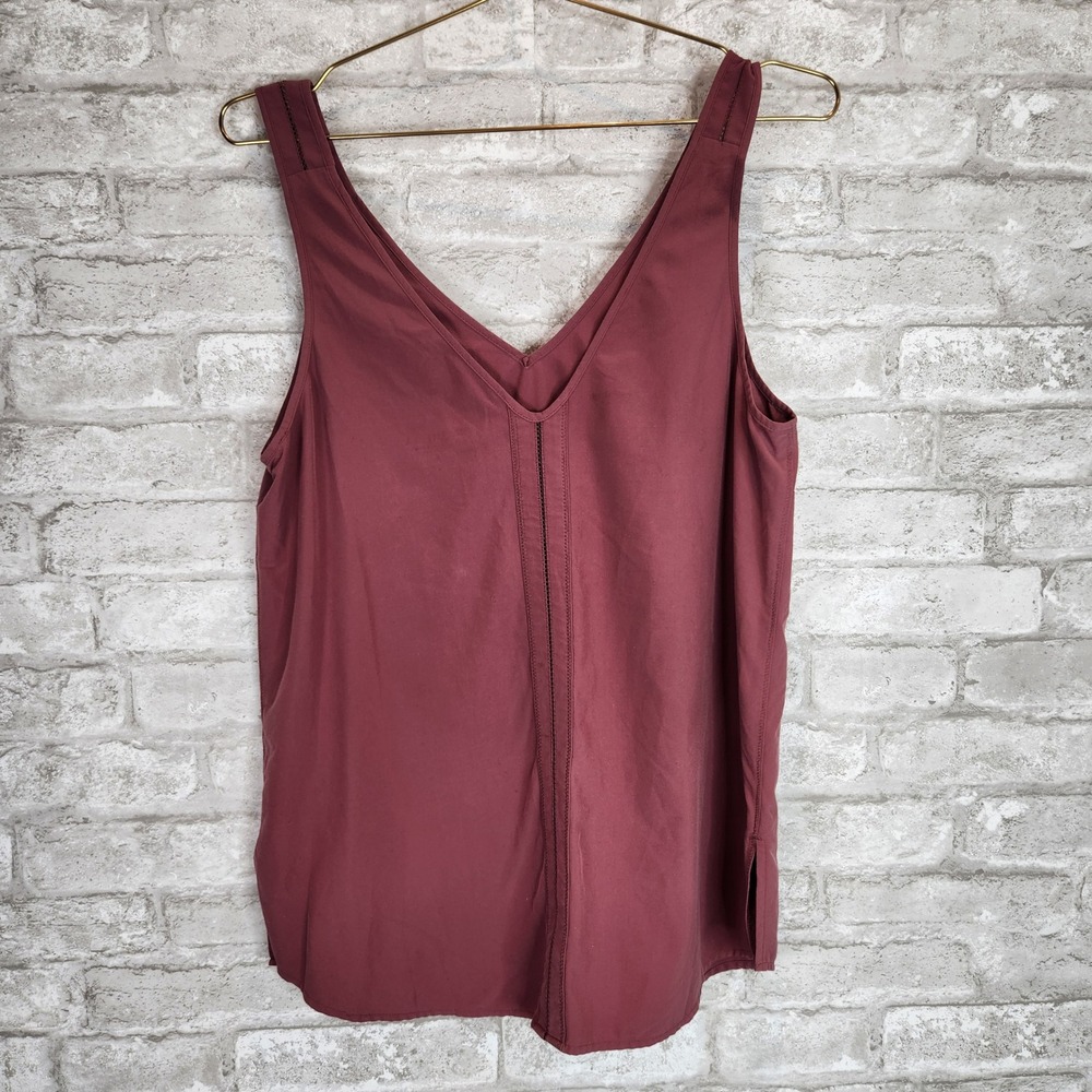 Athleta Tank Top Mauve Purple Ladder Trim Athletic Sleeveless Medium